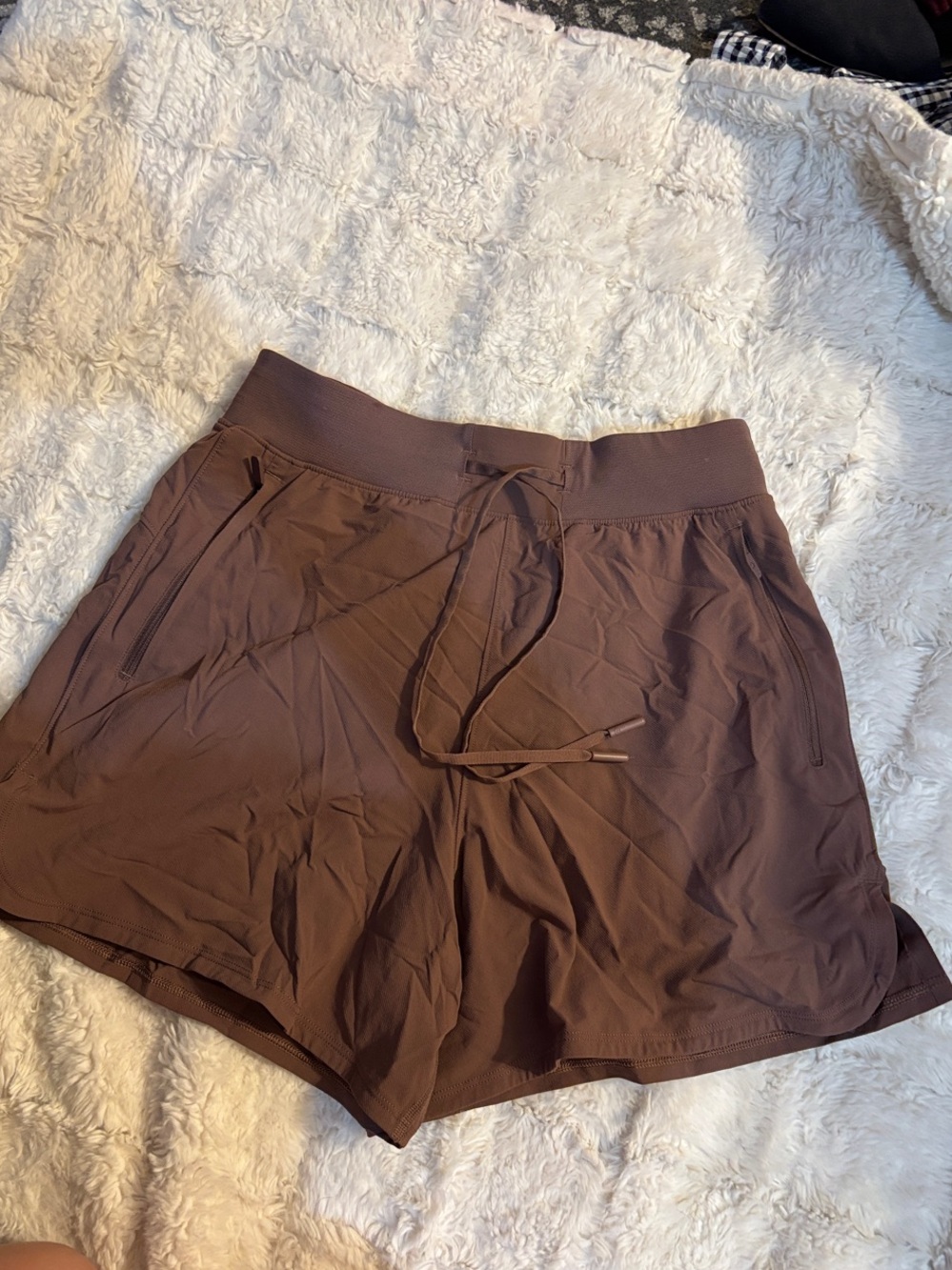 Lululemon high rise Brown Athletic Drawstring Shorts